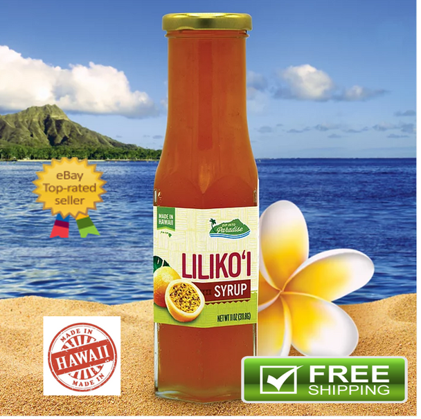 Dip Into Paradise Lilikoi Syrup 11 oz. Glass Jar