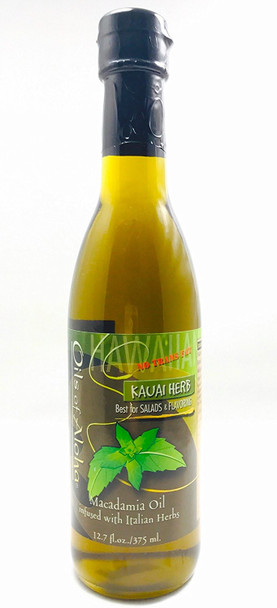 Oils of Aloha Kauai Herb Macadamia Nut Cooking & Salad Oil - 12.7 Fl Oz, Expeller Pressed in Hawaii