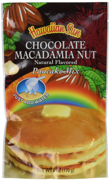 Hawaiian Sun Chocolate Macadamia Nut Pancake Mix 6 oz. Bag