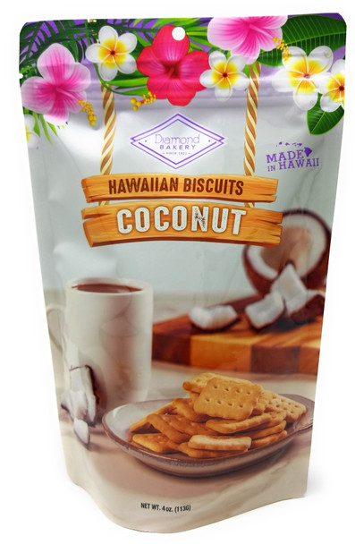 Diamond Bakery Hawaiian Biscuit Cookies Coconut 4 oz (113g) Resealable Pouch