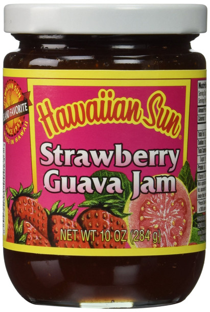 Hawaiian Sun Strawberry Guava Jam - Handpicked Fruits from the Islands, 10 oz Glass Jar. All-Natural, Gluten-Free, and Vegan-Friendly Spread with Tropical Flavors