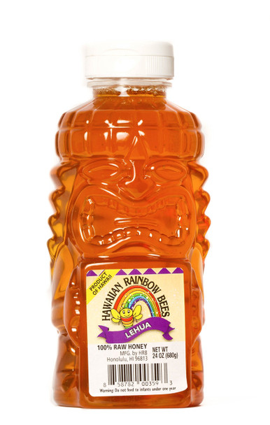 Hawaiian Rainbow Bees Lehua Flavor Honey in a Tiki Bottle (24oz)