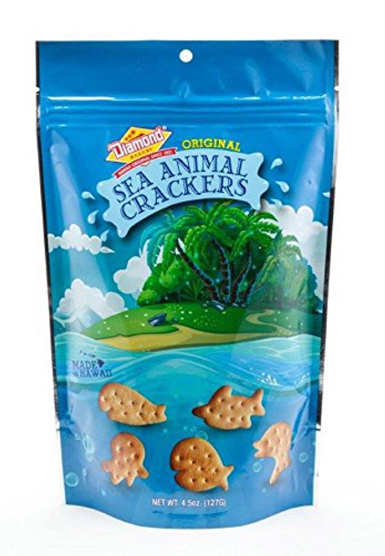 Diamond Bakery Hawaiian Sea Animal Crackers 4.5 oz (127g) Resealable Pouch