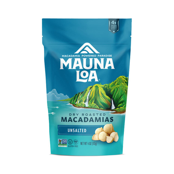 Mauna Loa Premium Hawaiian Roasted Macadamia Nuts, Unsalted, Mulicolor, 4 Oz