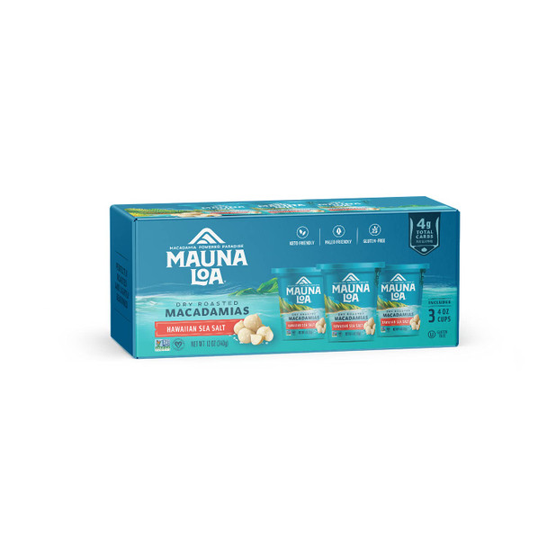 Mauna Loa 4 oz. Hawaiian Sea Salt Macadamias (Pack of 3) 12 oz.