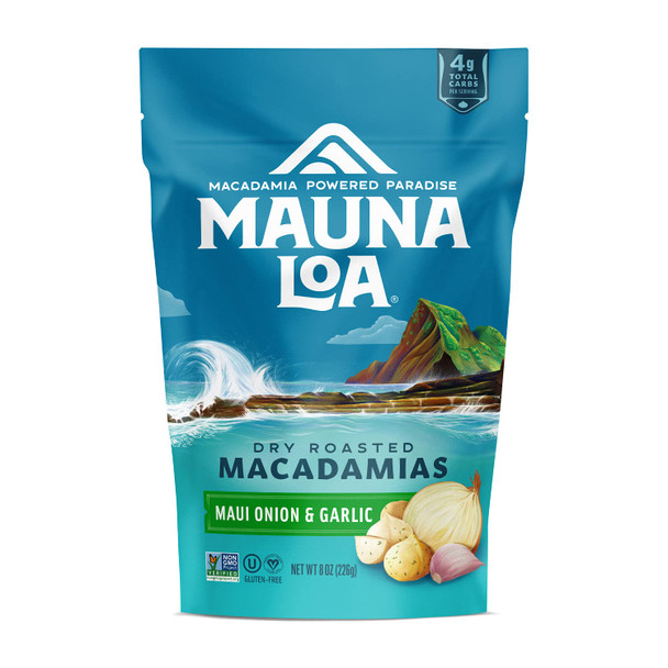 Mauna Loa Premium Hawaiian Roasted Macadamia Nuts, Maui Onion Garlic Flavor, Multi, 8 Oz