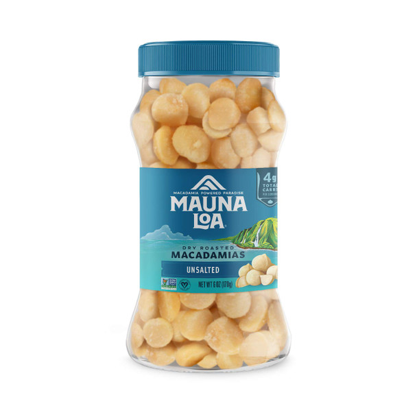 Mauna Loa Premium Hawaiian Roasted Macadamia Nuts Unsalted 6 Oz Jar