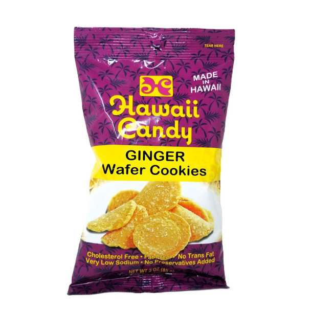 Hawaii Candy Ginger Wafer Cookies Made in Hawaii 3oz Cholesterol Fat Free Snack