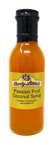 Aunty Lilikoi Passion Coconut Syrup 12oz | Hawaiian Dessert Pancake Topping