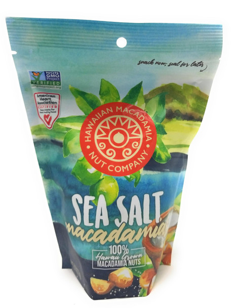 Hawaiian Macadamia Nut Co Sea Salt Macadamia Nuts Hawaii Snack 8oz Non-GMO