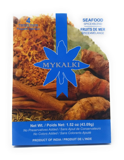 MYKALKI Seafood Spice Blend 4 Pack 1.52 oz Indian No Preservatives No Colors