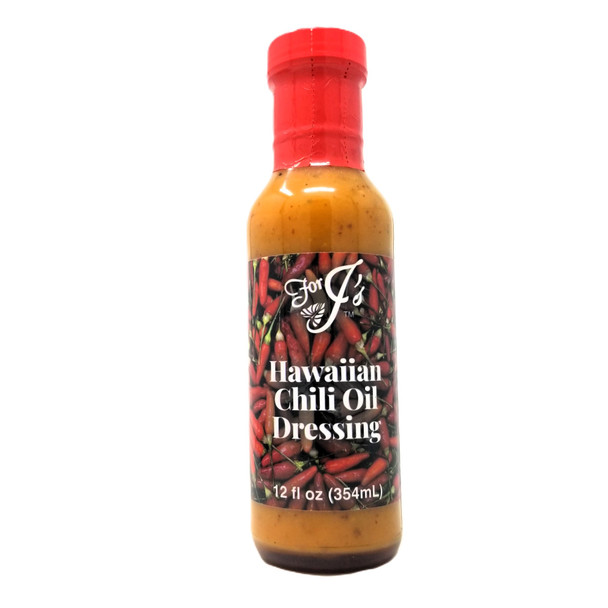 For J's Hawaiian Chili Oil Dressing – 12 fl oz Spicy Salad Sauce & Marinade For J's Hawaiian Chili Oil Dressing – 12 fl oz Spicy Salad Sauce & Marinade