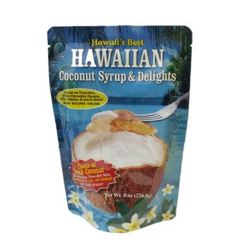 Hawaii's Best Hawaiian Coconut Syrup & Delights - All Natural Mix (8oz)