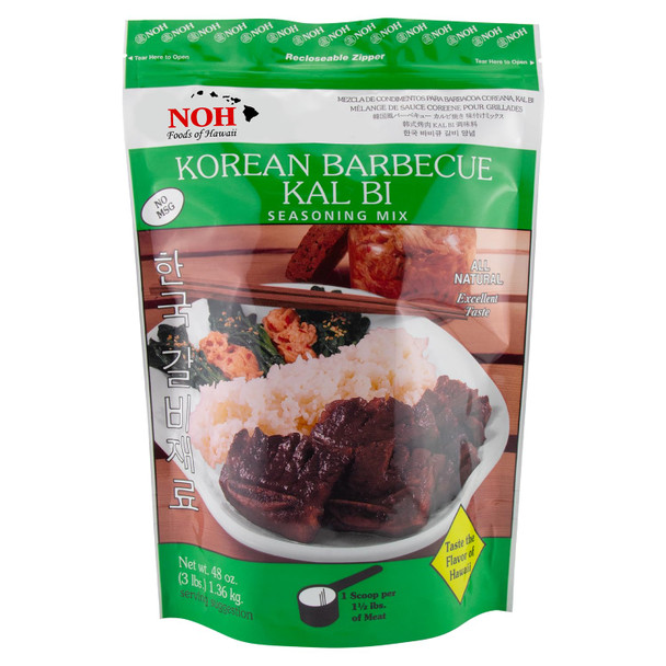 NOH Korean Barbecue (Kal Bi or Bulgogi) Seasoning Mix, 48 oz Packet (Pack of 1) - Authentic and Delicious Korean BBQ Seasoning for Sweet & Savory Kalbi (Galbi) or Bulgogi - No Added MSG - Made in USA