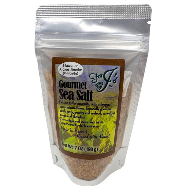 For J's Hawaii Kiawe Smoke Sea Salt, 7 oz - Hawaiian Mesquite Style Seasoning