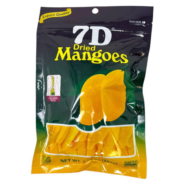 7D Dried Mangoes Export Quality Philippines Sweet Chewy Snack Bag 7.05 oz