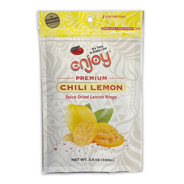 Enjoy Premium Chili Lemon Spicy Dried Lemon Rings Fat Free Resealable 3.5 oz
