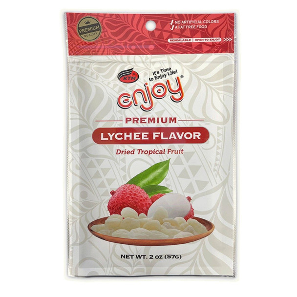 Enjoy Premium Lychee Flavor Dried Tropical Fruit No Artificial Colors 3.5 oz