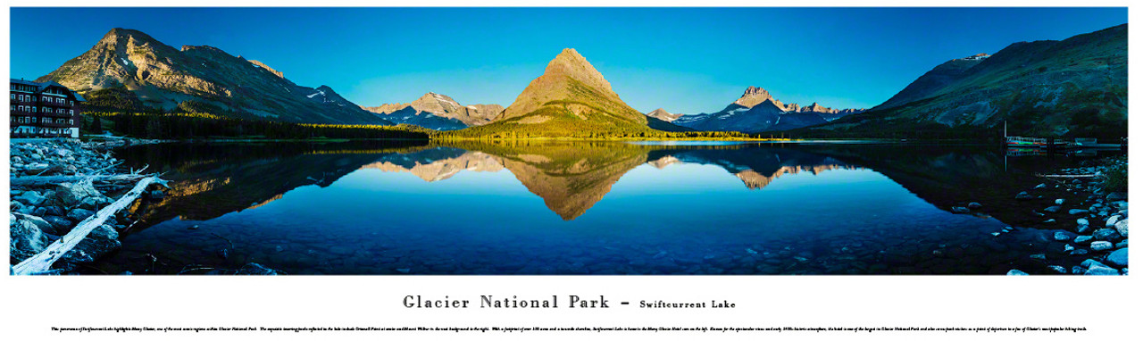 Panoramic Print of Lake Glacier National Conservancy