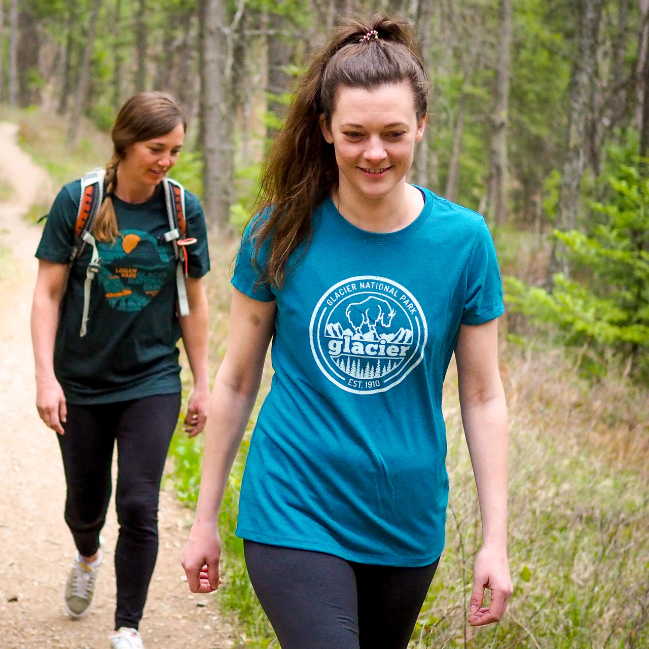 Women's Teal Shirt with Goat Glacier Conservancy