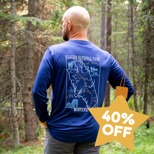 Glacier Map Long Sleeved Tech Shirt