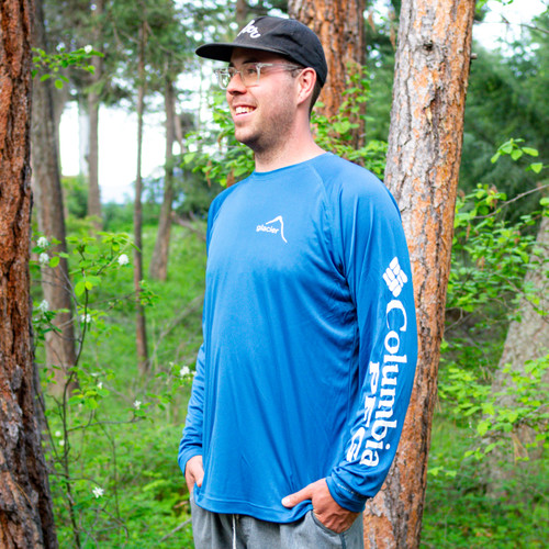 Glacier blue T-shirt with mountain and gondola motifs, Boy