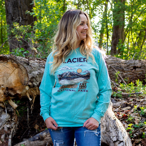 Long Sleeve T-Shirt with Map Glacier Conservancy