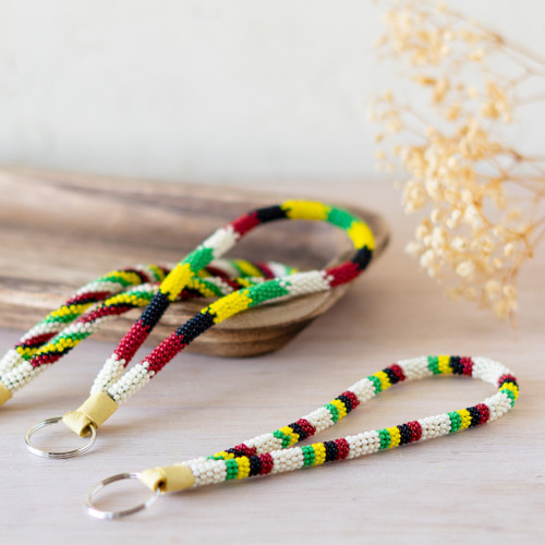 Glacier Stripe Beaded Keychain