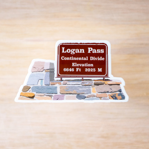 Logan Pass Sign Sticker
