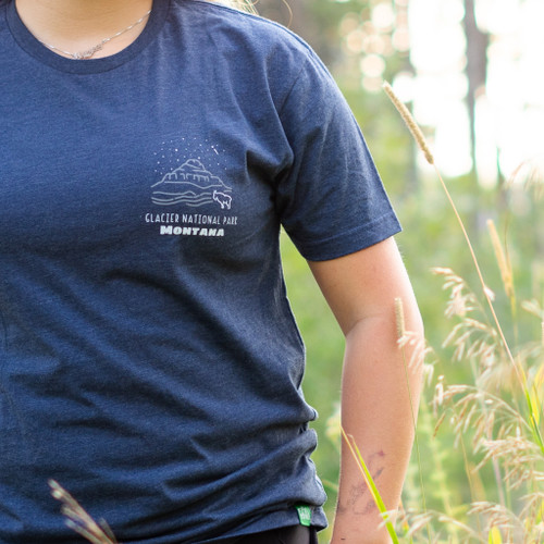Night Sky Goat T-Shirt - Glacier National Park Conservancy