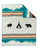 Side one of this blanket is white with turquoise mountains, classic Pendleton stripes and features a mountain goat, teepee and grizzly bear in the center of the blanket to honor Glacier National Park as the Crown of the Continent. 