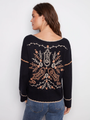 Notched Neck Rib Embroidered