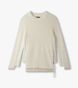 Side-Zip Raglan Sweater