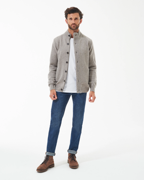 Essential Patch Zip Through Knitted