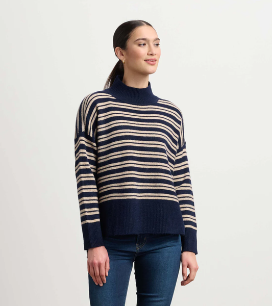 Mock Neck Stripe