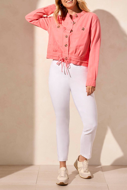 Drawcord Button Front Jacket