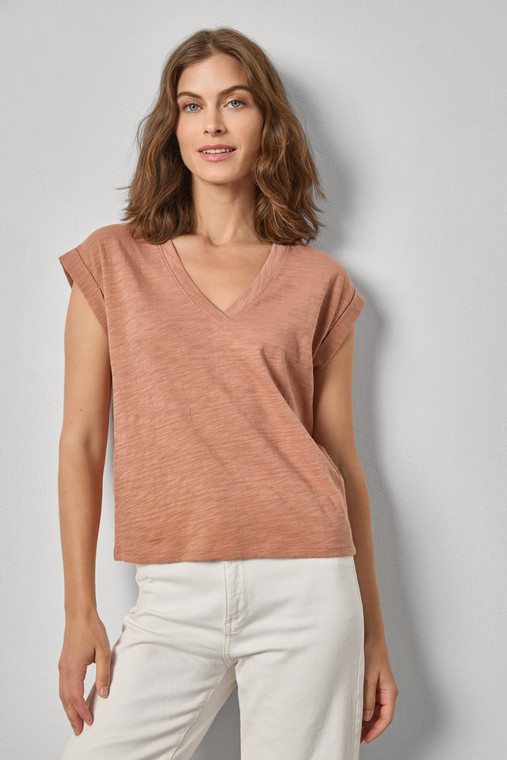 Cuff Sleeve V-Neck-26