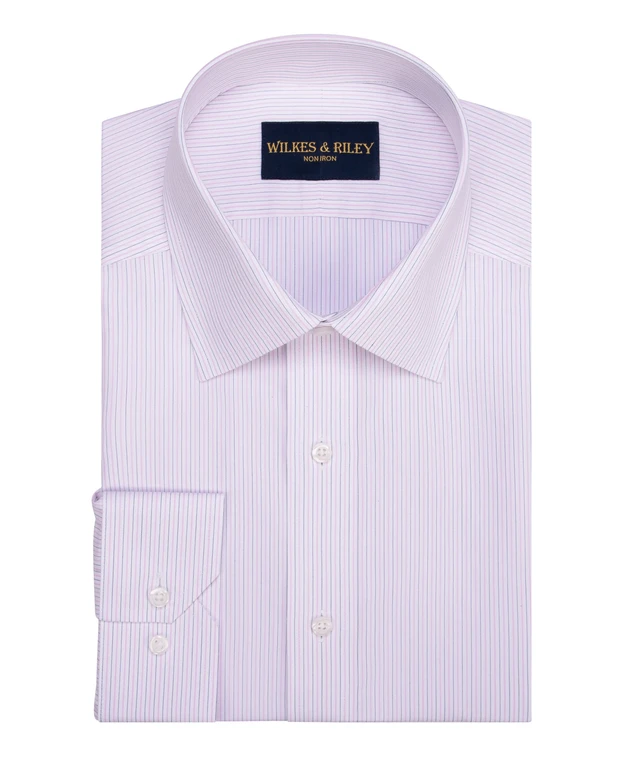 Poplin Stripe Spread Collar
