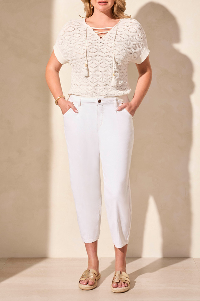 Audrey Girlfriend Barrel Crop Jeans