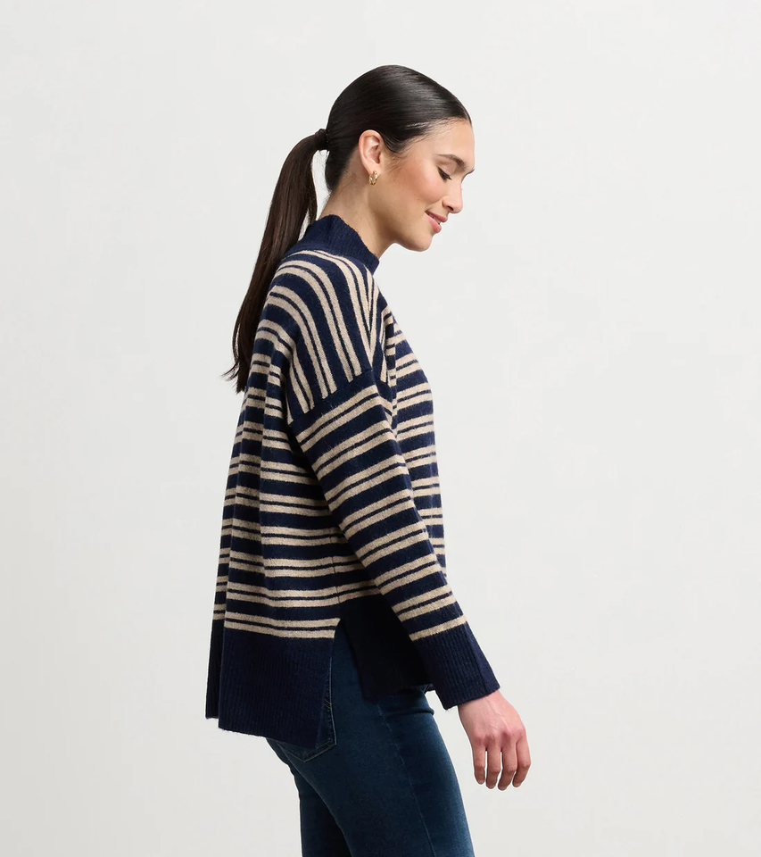 Mock Neck Stripe