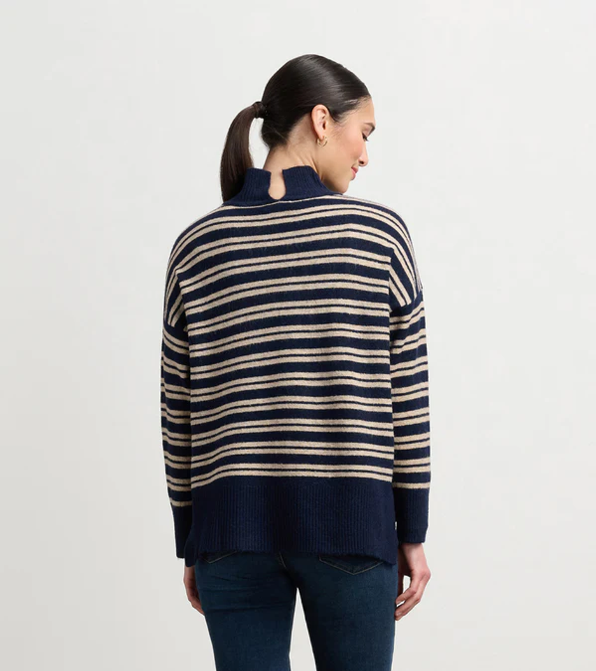 Mock Neck Stripe