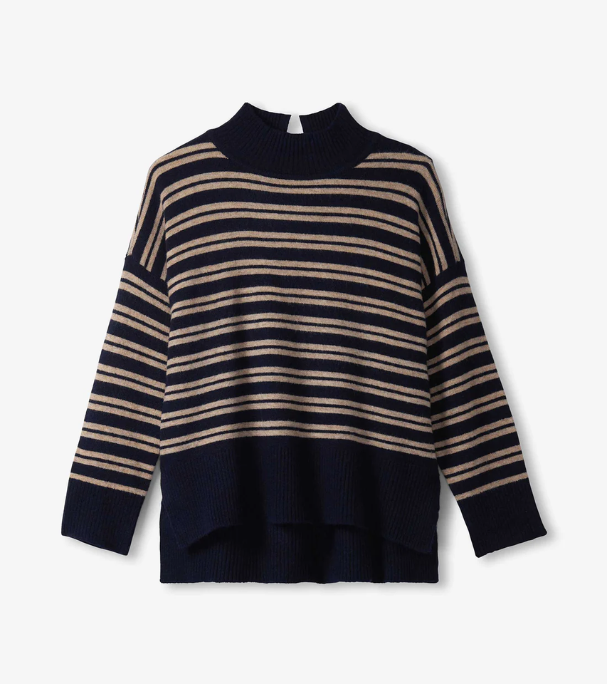 Mock Neck Stripe