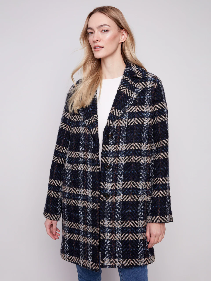 Plaid Boucle Coat