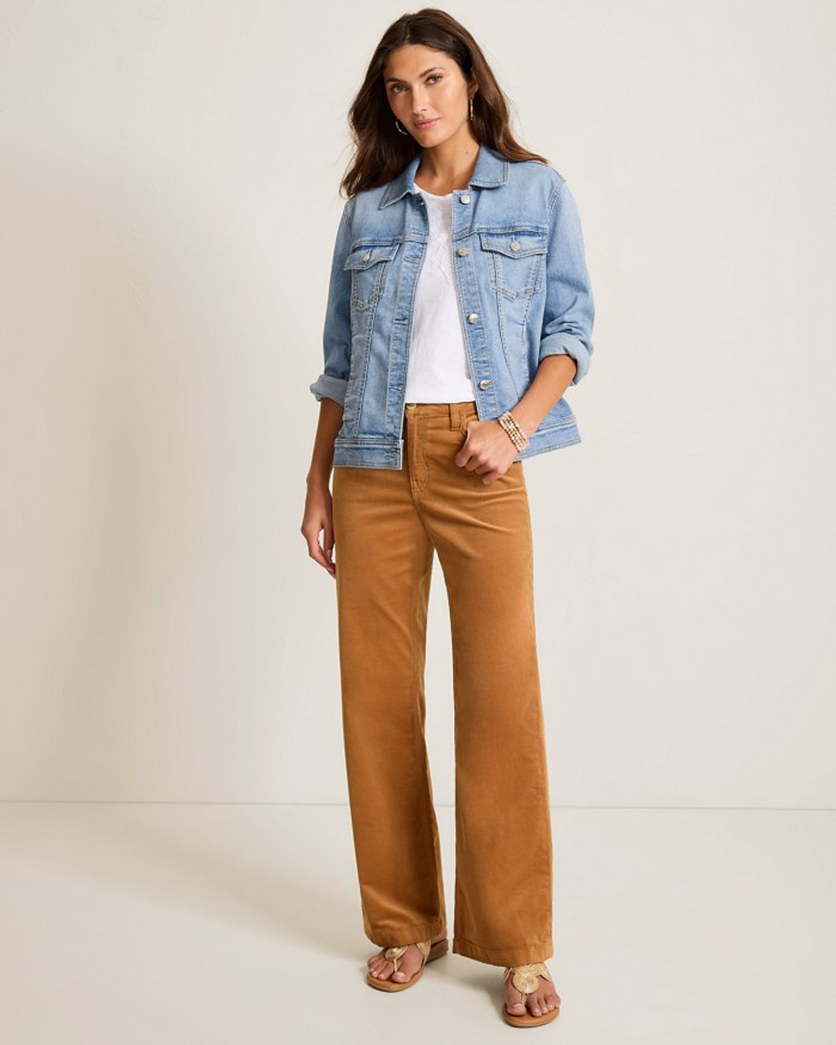 High Rise Micro Cord Wide Leg