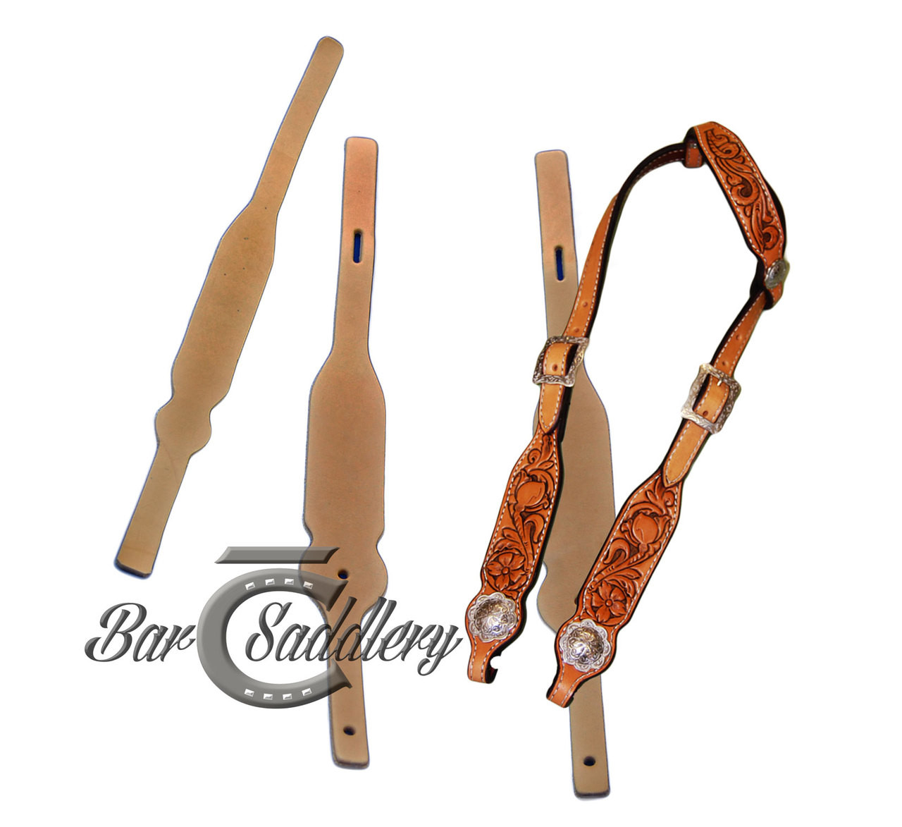 Single Ear Headstall Leather Blanks