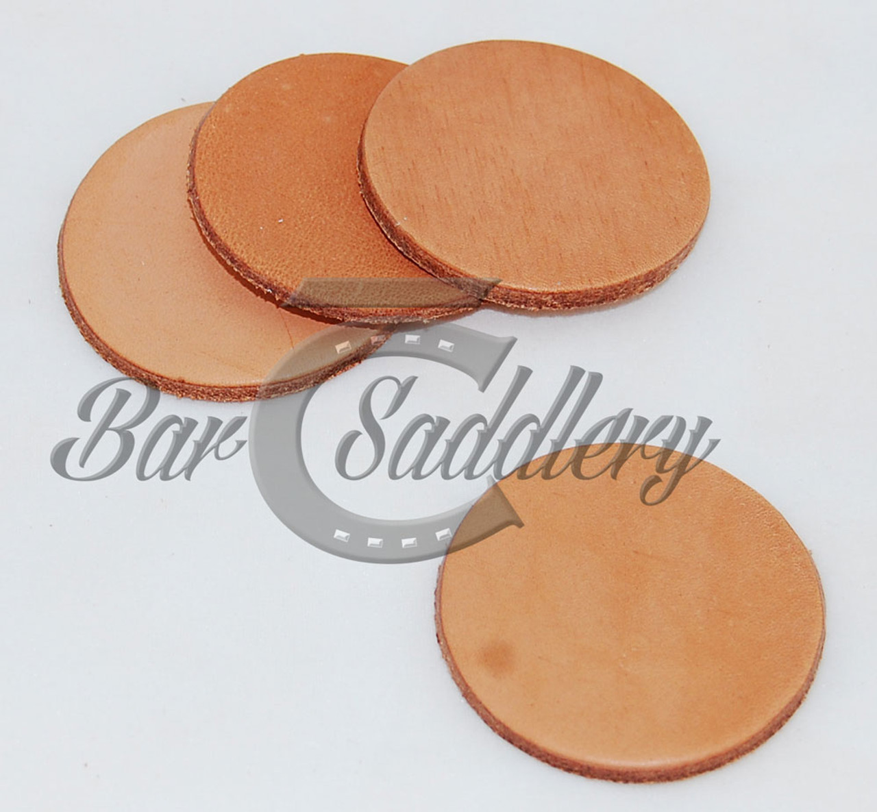 Die Cut Circles - Large Coaster Blanks 4.5 Vegetable Tanned - Bar C  Saddlery