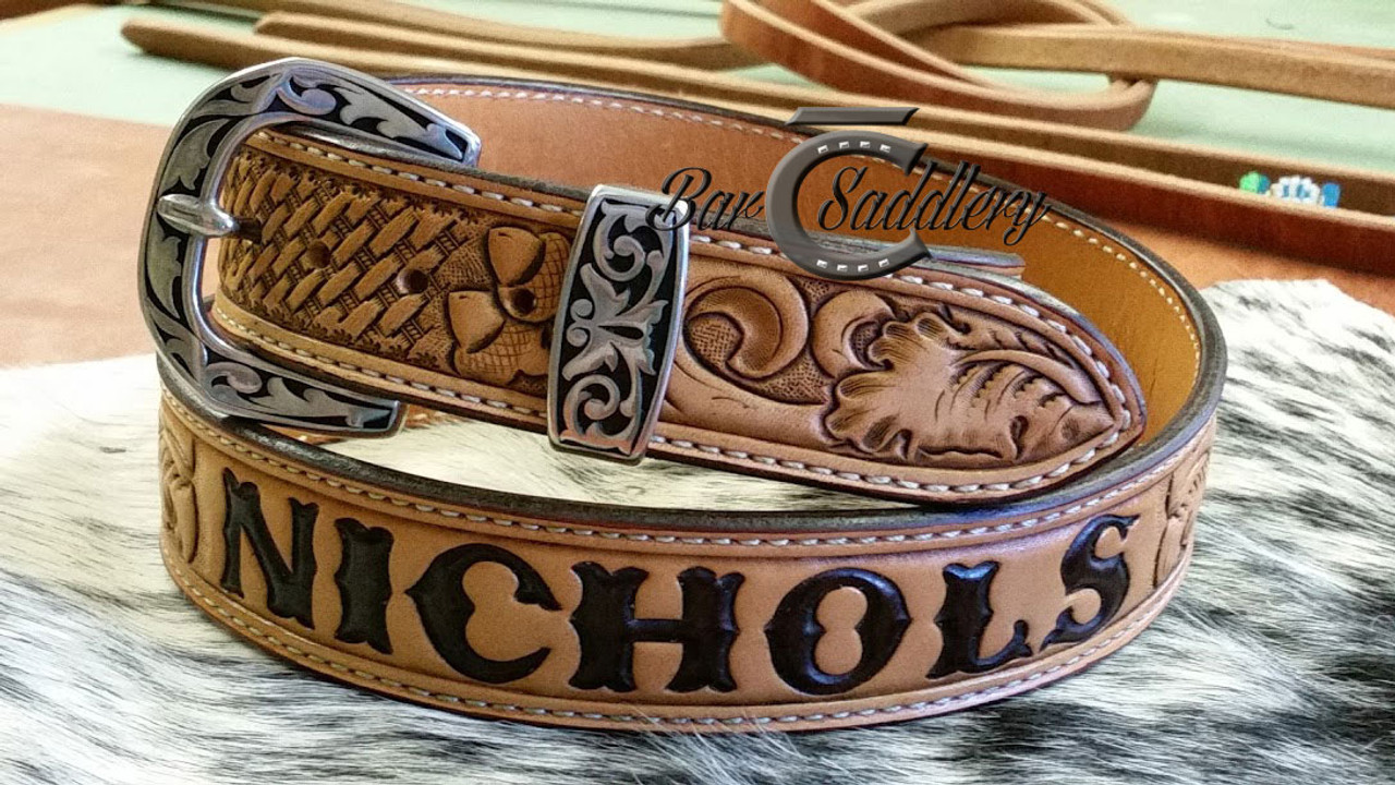 tooled leather belts