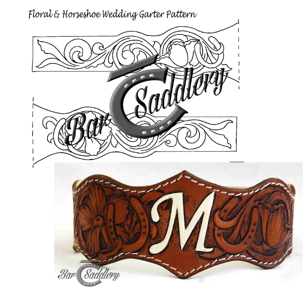 Wedding Garter Leather Tooling Pattern (Download) - Bar C Saddlery