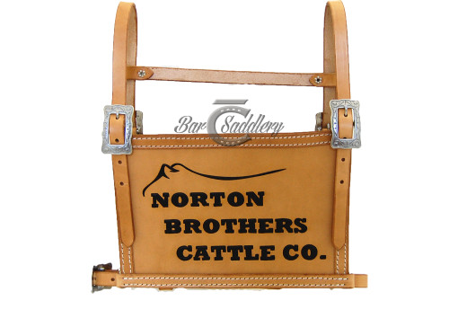 Custom Leather Livestock Exhibitor Show Number Harness - Ranch Brand or Logo