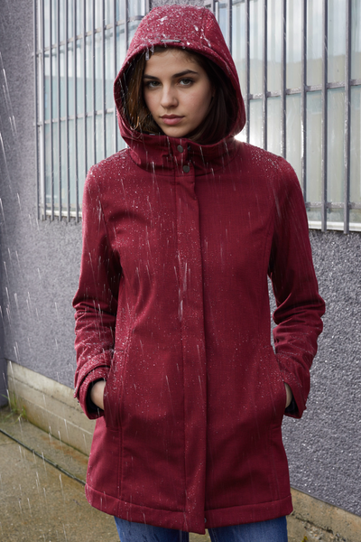 Red Whitney fleece lined waterproof jacket